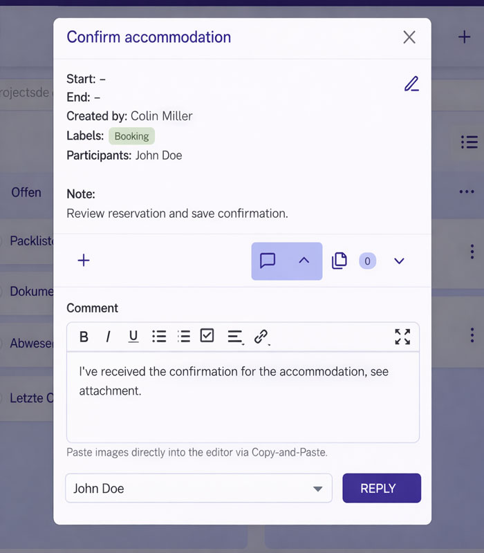 Comments for clear coordination