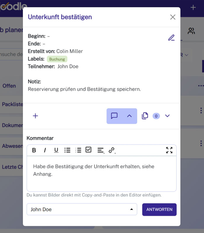 Kommentare für klare Absprachen