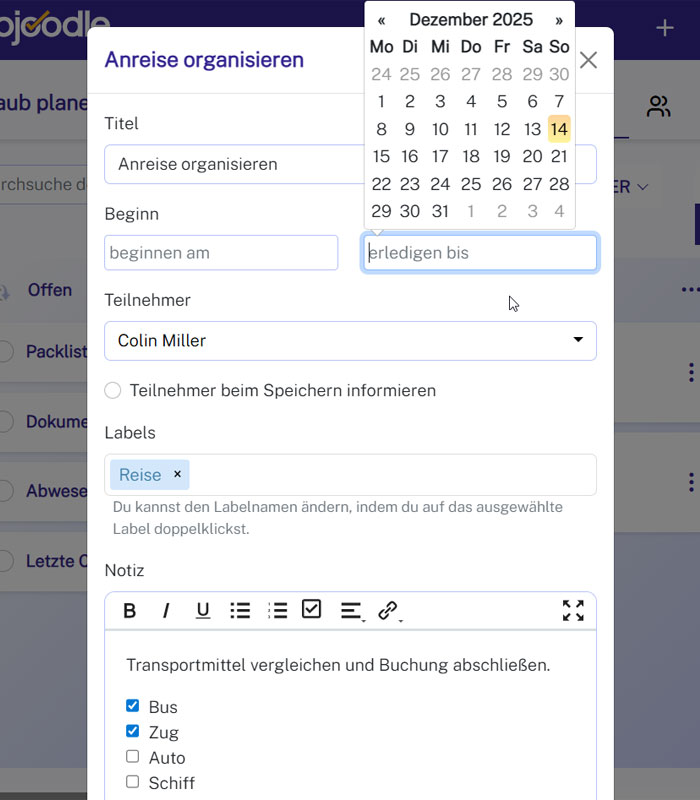 Projekte einfach planen